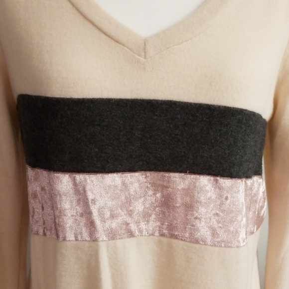 Native People Taupe Velvet Stripe Top - Picture 2 of 6
